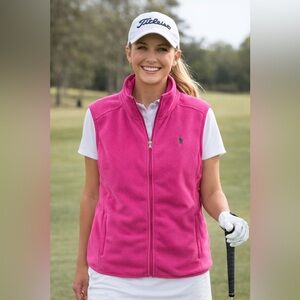 Polo by Ralph Lauren Golf Vest Vibrant Pink Preppy Size Large NWOT